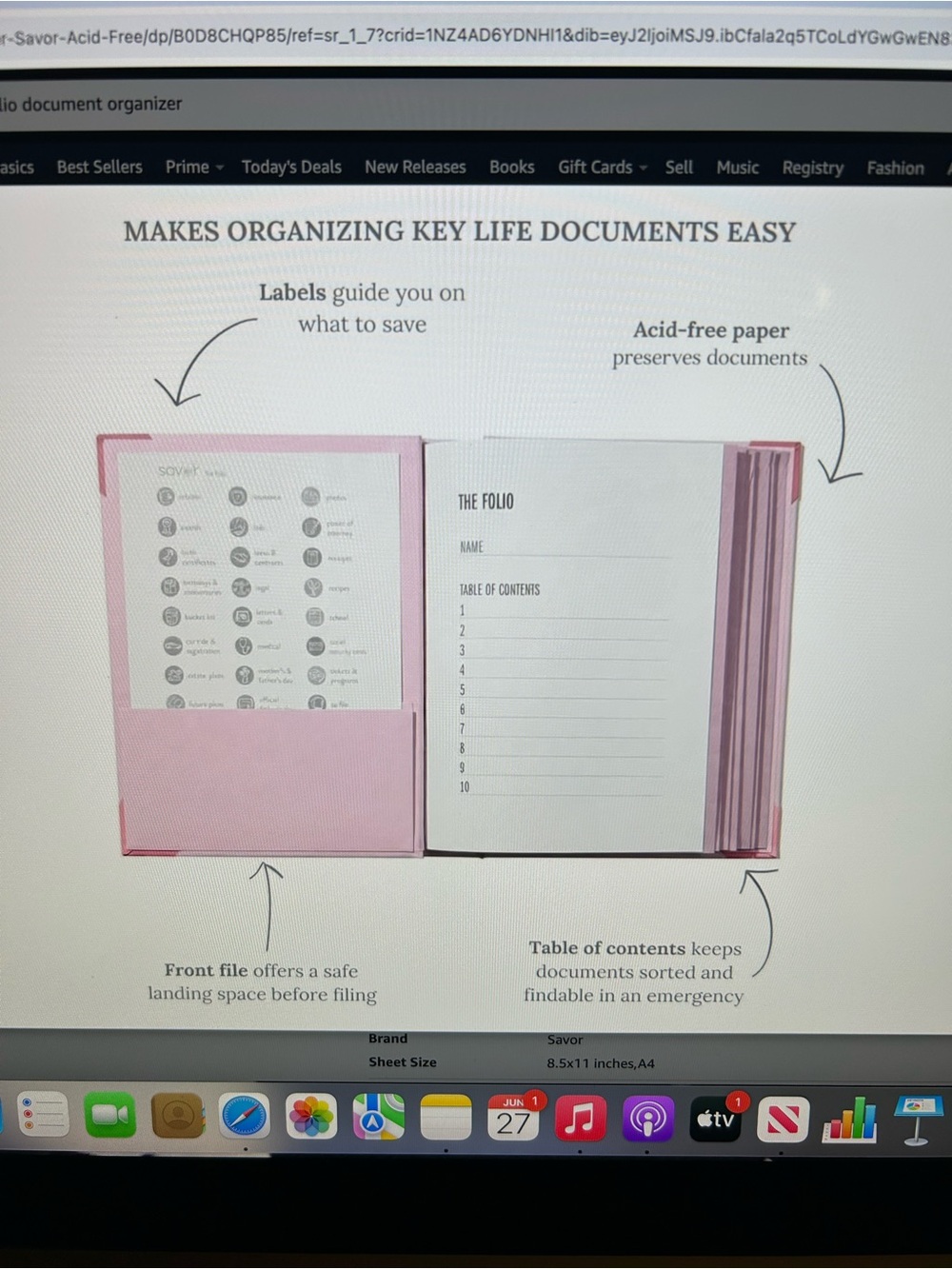 Savor Memento Bento Pink Document Organizer - Picture 7 of 7